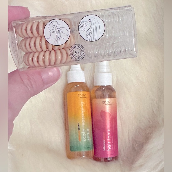 NEW 3pc Hair Bundle, Eden Hair Tonic Hibiscus Honey+Scalp Treatment +6 invisTies - Picture 2 of 12